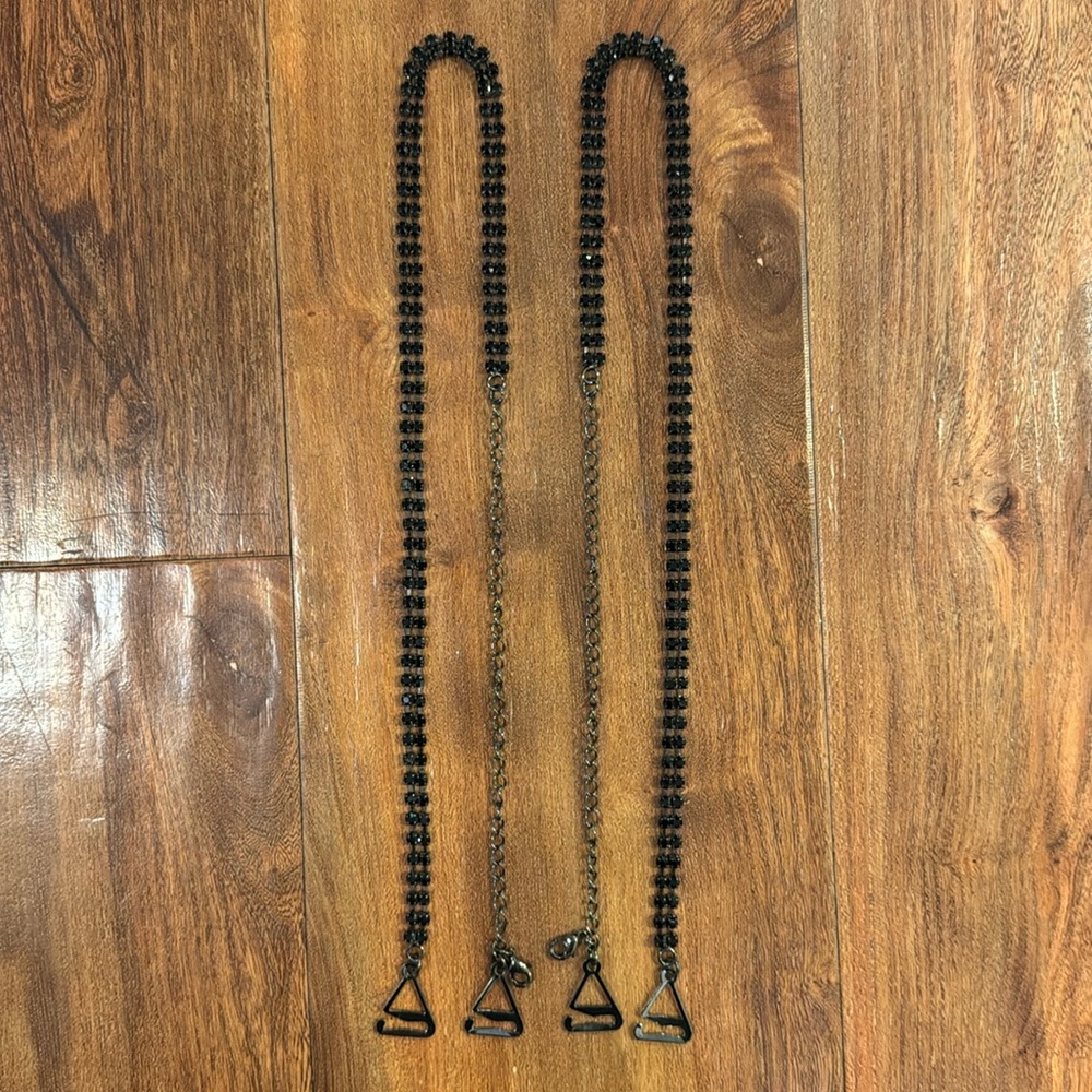 Black rhinestone bra straps